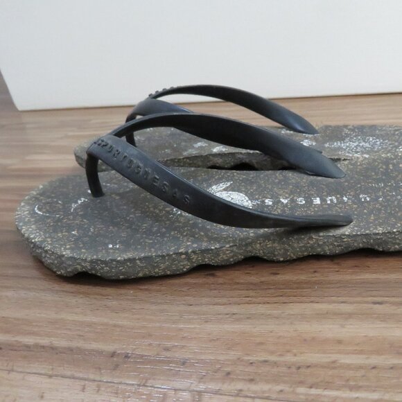 ASPORTUGUESAS Base Cork Sole Flip Flop Thong Sandals in Black Minimalist Sz 8/9 - Picture 9 of 11